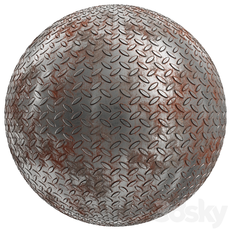 FB368 metal pattern Worn Steel | PBR | 2 mats | 4K 3D Model