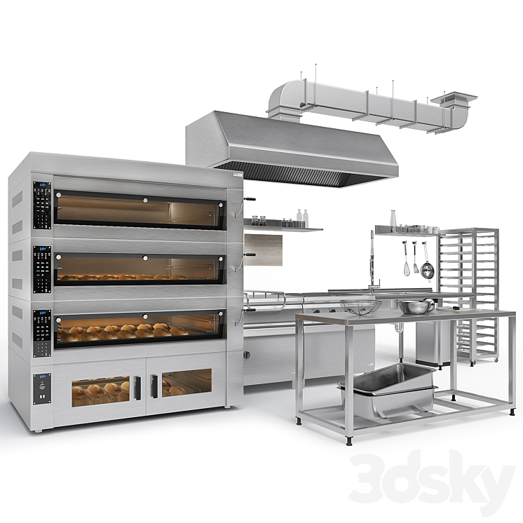 Industrial Kitchen Equipments 3DS Max Model - thumbnail 1