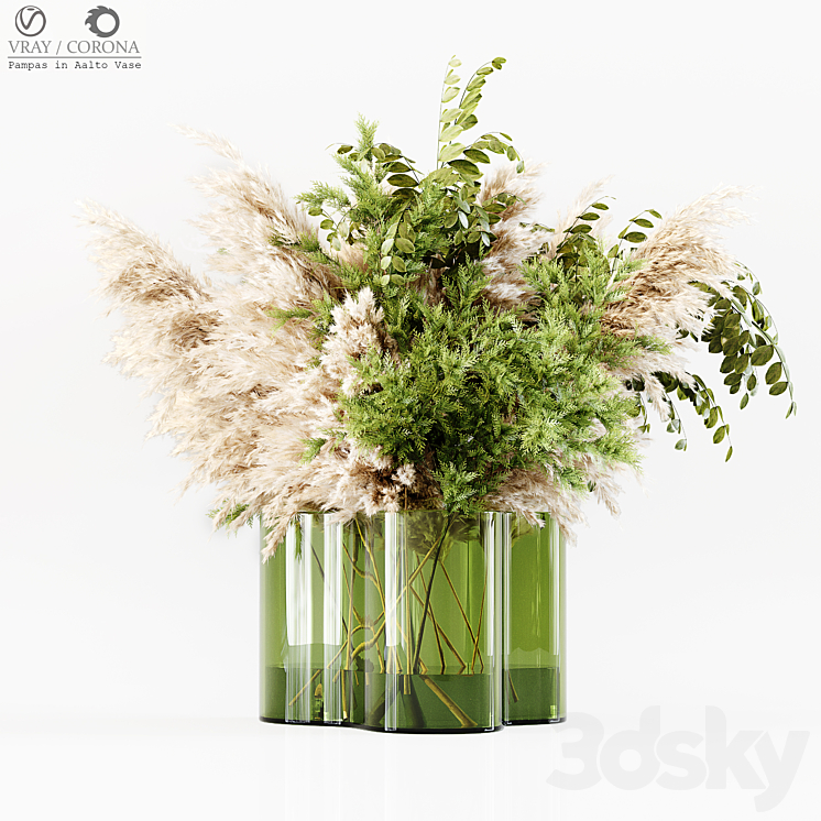 Pampas In Aalto Vase 3DS Max - thumbnail 1