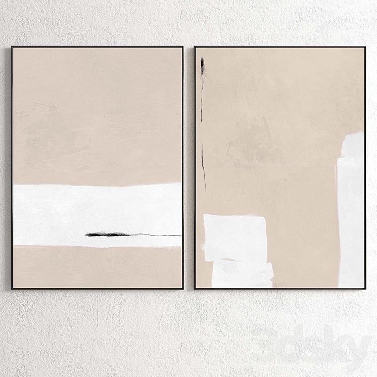Plaster Two Photo Frame R-188 3D Model