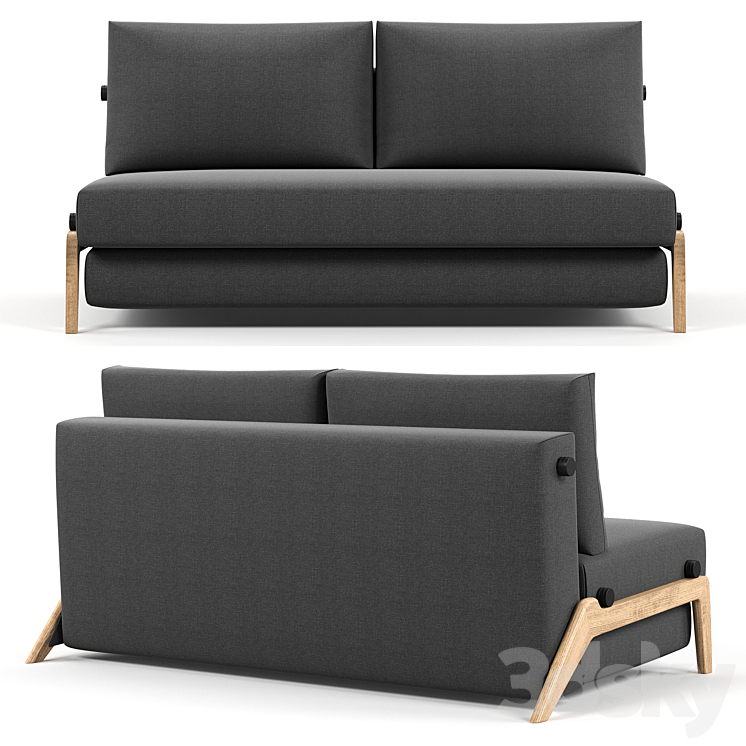 Innovation Living ILB 500 160 Sofa Bed Lacquered Oak 3DS Max - thumbnail 2