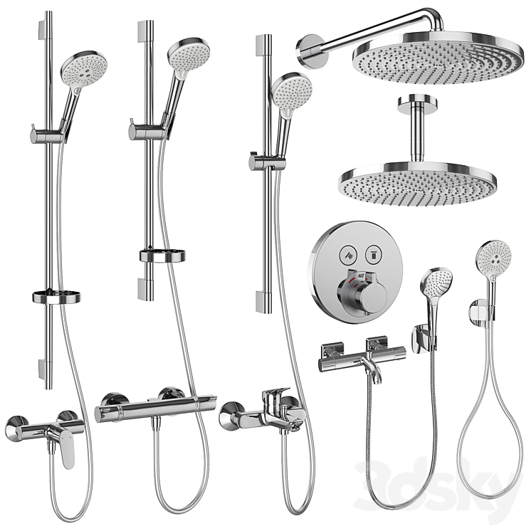 Hansgrohe set 160 mixers and shower systems 3DS Max Model - thumbnail 1
