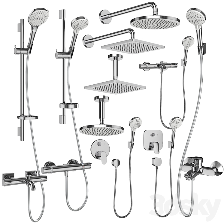 Hansgrohe set 162 mixers and shower systems 3D Model