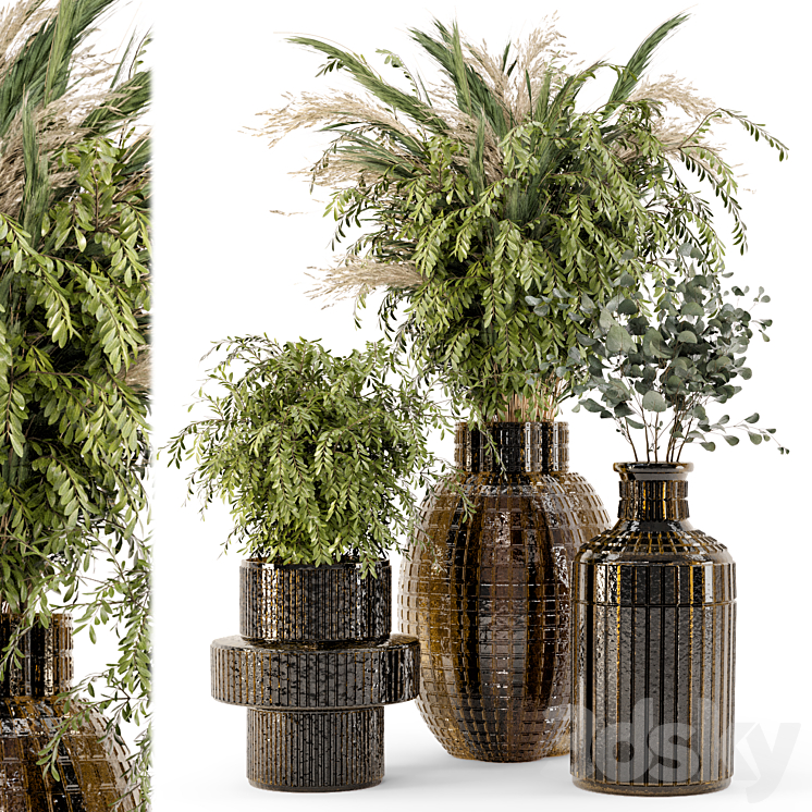 Collection Indoor Plants in Glass Pots – Set 701 3DS Max - thumbnail 1
