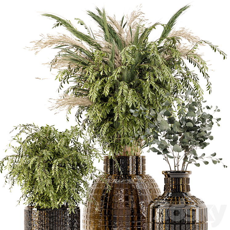 Collection Indoor Plants in Glass Pots – Set 701 3DS Max - thumbnail 2