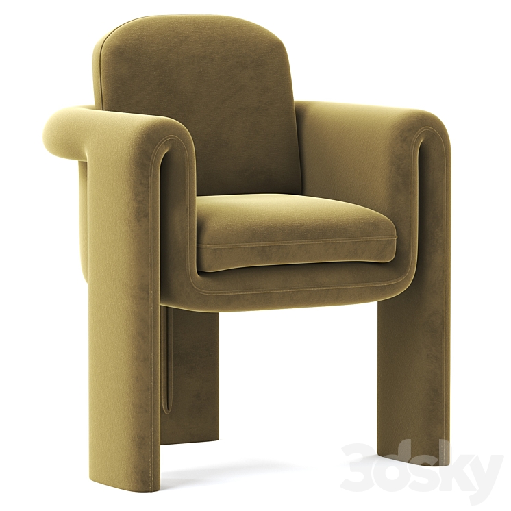 Floria Velvet Chair 3DS Max - thumbnail 1
