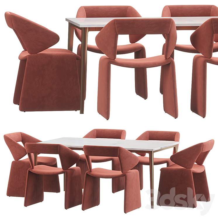 Artifort suit dining table 3DS Max - thumbnail 1