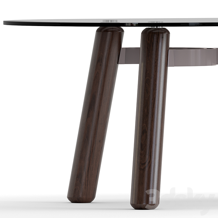 ARCO_wood and glass dining table 3DS Max - thumbnail 2