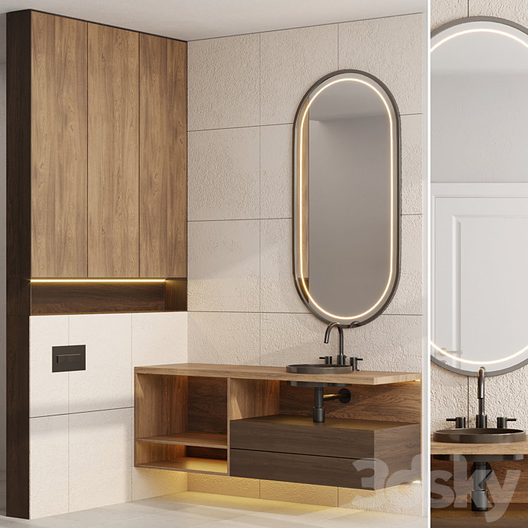 wood Bathroom furniture by Fauset Omnires Y set 18 3DS Max - thumbnail 1