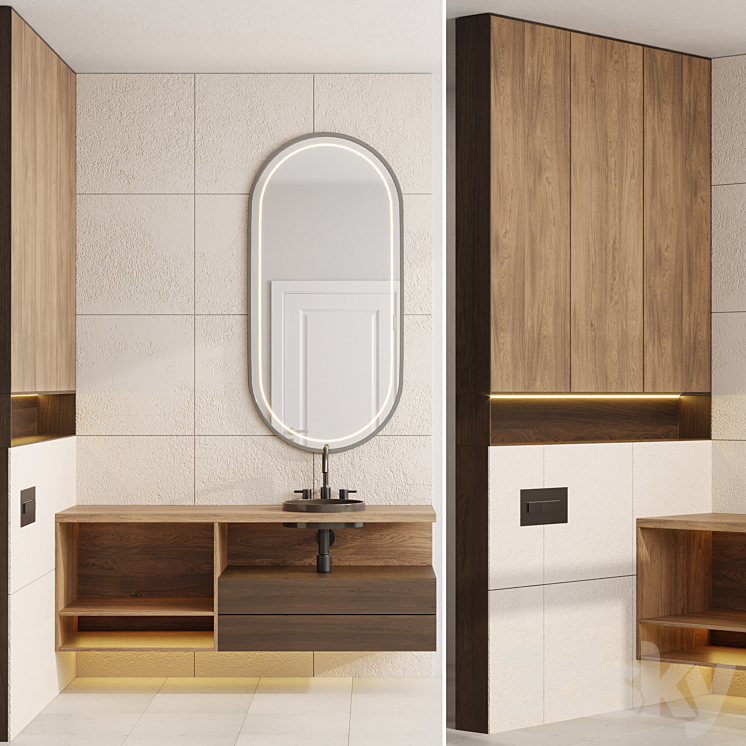 wood Bathroom furniture by Fauset Omnires Y set 18 3DS Max - thumbnail 2