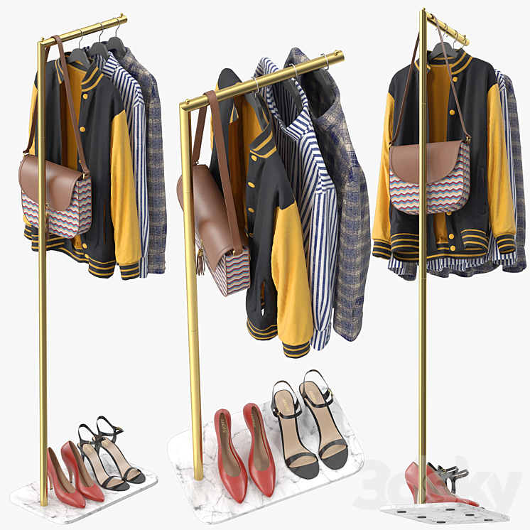 67 Free Standing Metal Coat 3D Model