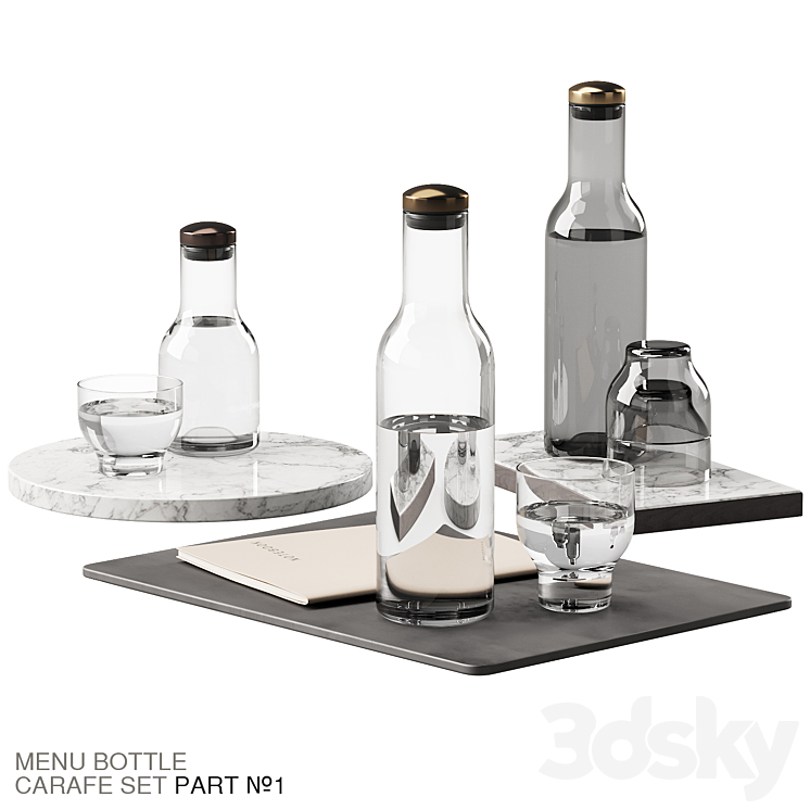 136 dishes decor set 09 MENU Bottle Carafe by Norm P01 3D Model