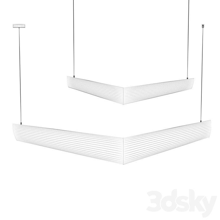 V-shape pendant lamp 3D Model Free