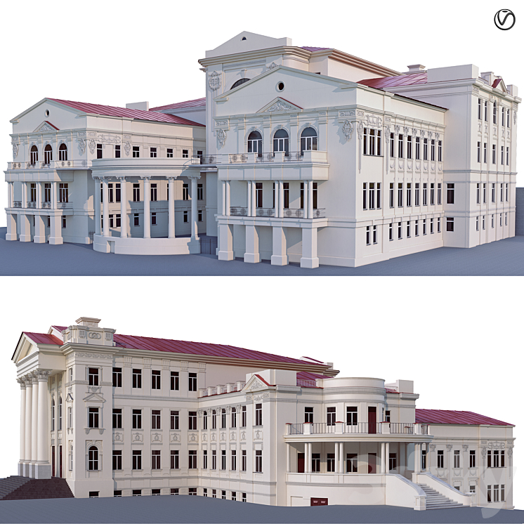Administrative city building 3DS Max - thumbnail 2
