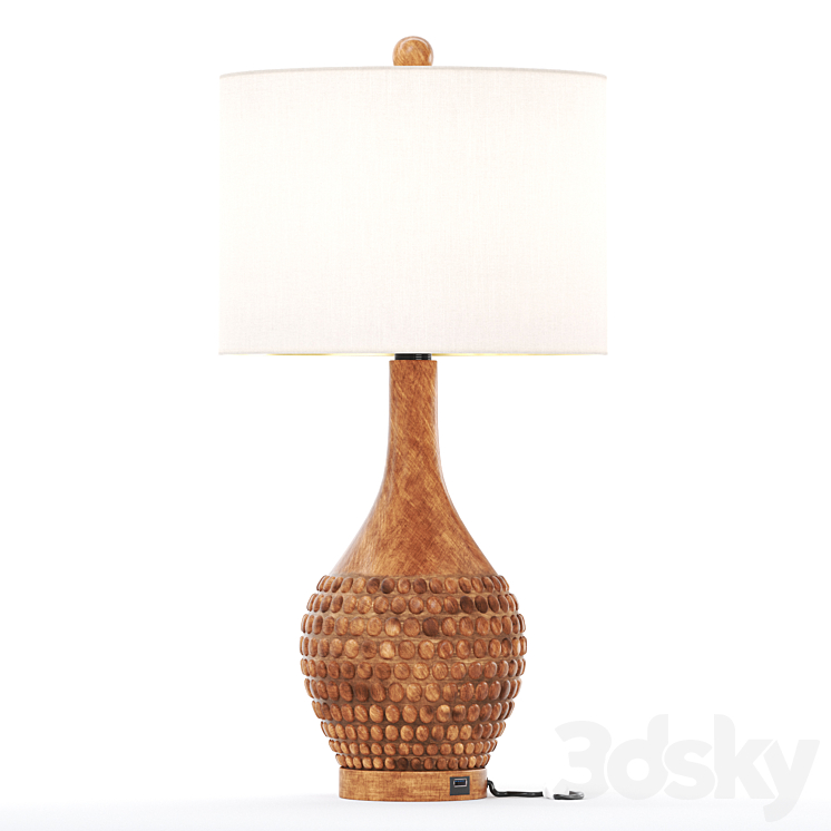 Asher Table Lamp Set with USB 3DS Max - thumbnail 1