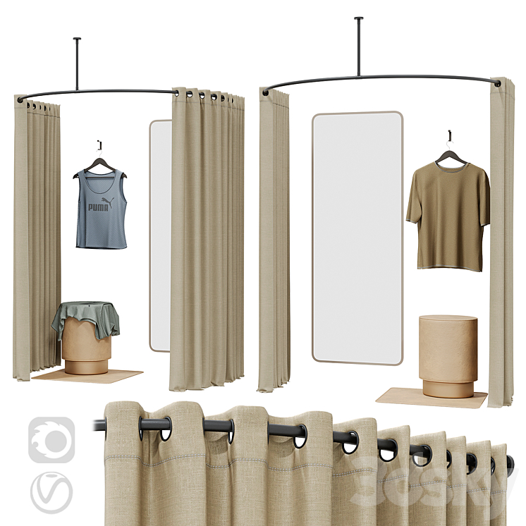 Dressing room (3 options) 3D Model