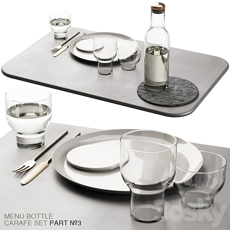 138 dishes decor set 11 MENU Bottle Carafe by Norm P03 3D Model