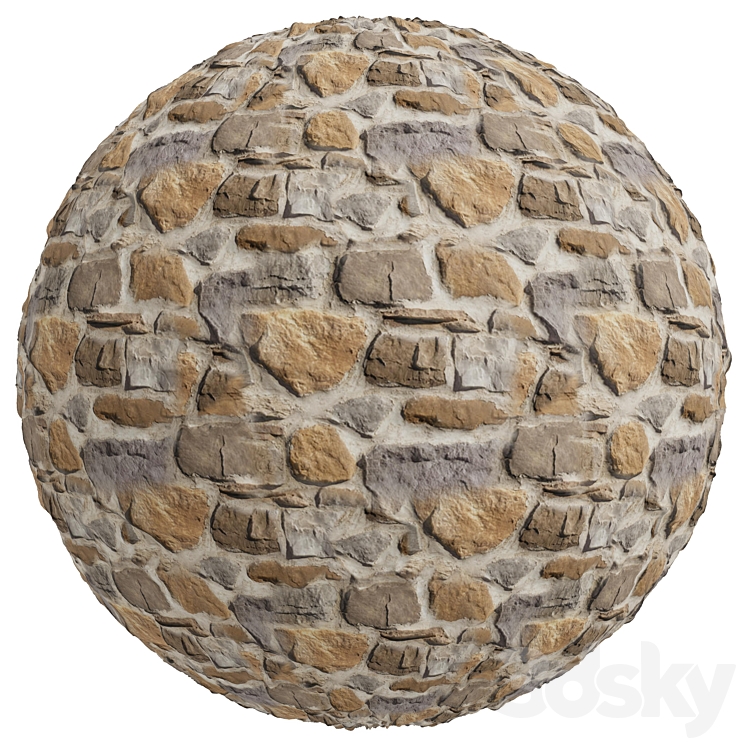 FB375 stone Facade coverings MISTO BELMONTE&ALPINO | 2MAT | PBR | Seamless 3D Model Free