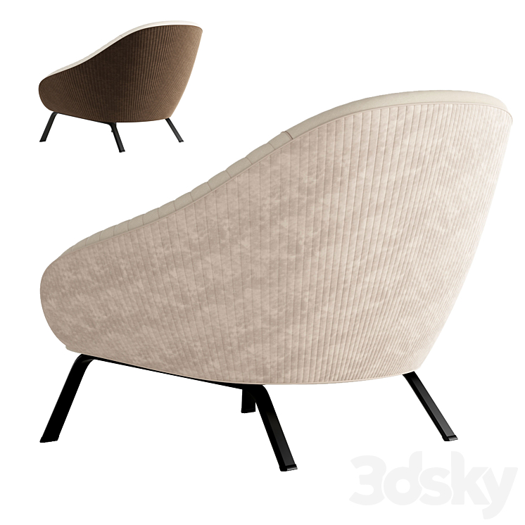 ARMCHAIR WHITNEY 3DS Max - thumbnail 2