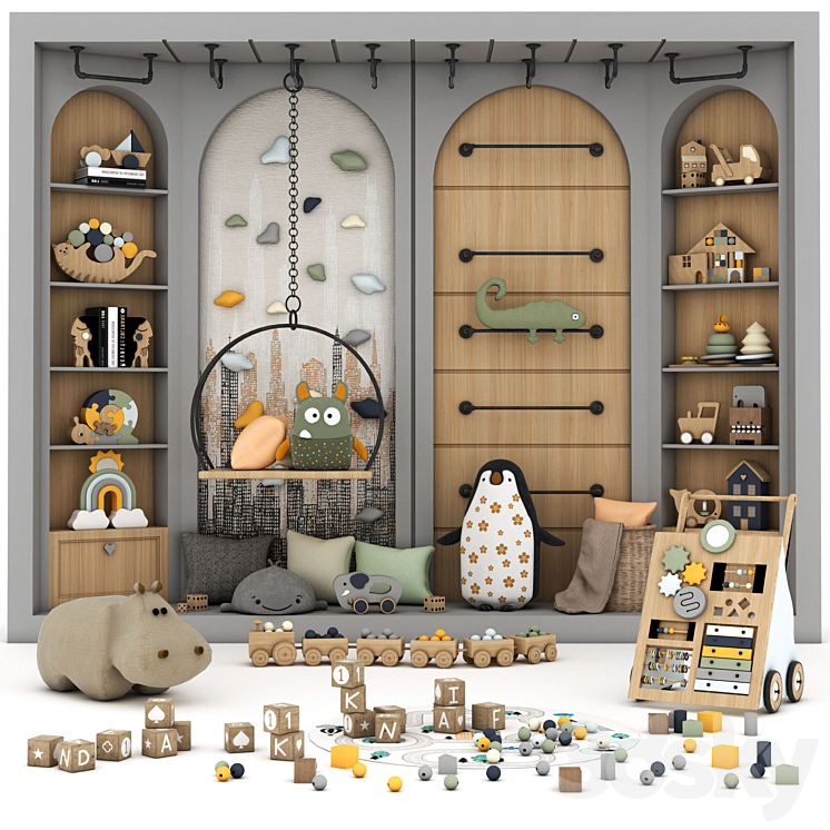 toys and furniture set 3DS Max - thumbnail 1