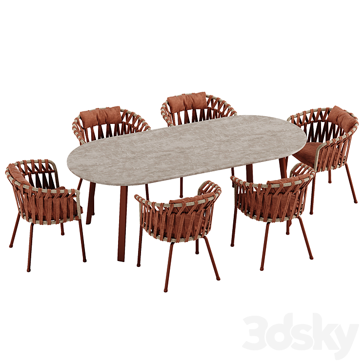 Varaschin Emma Cross dining set 3D Model