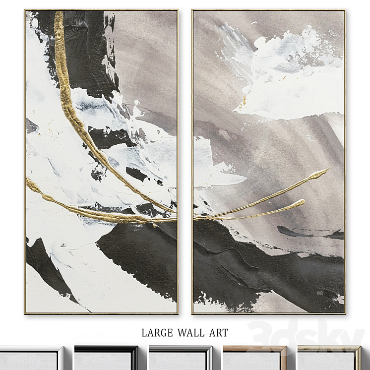 Large Glam Accent Textural Abstract Wall Art C-496 Free Download