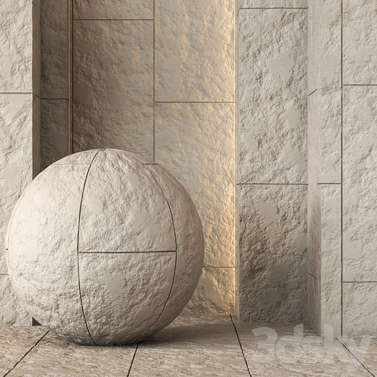 Decorative Stone Wall Panel Texture 4K – Seamless 3D Model