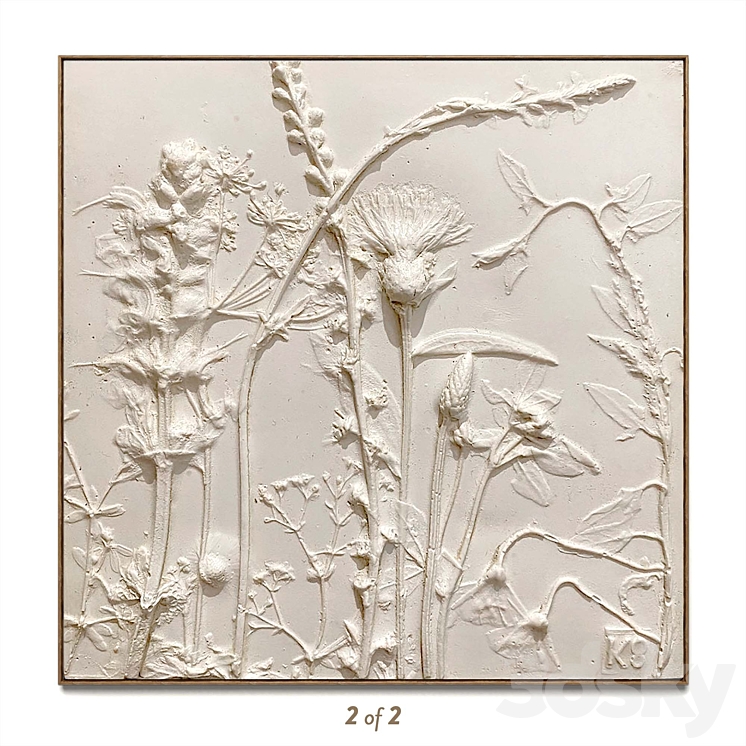 Plaster two square photo frames 68 3D Model