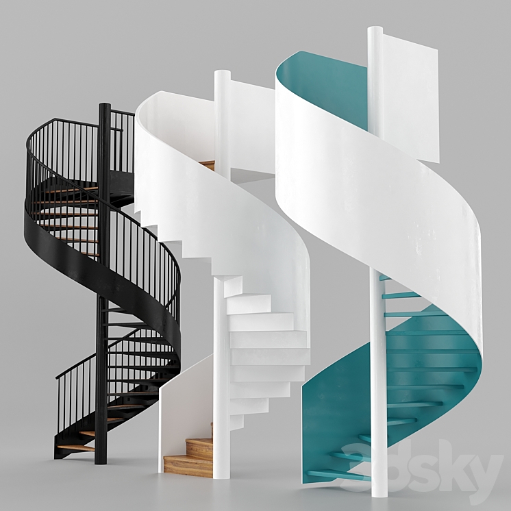 Spiral staircases 3D Model