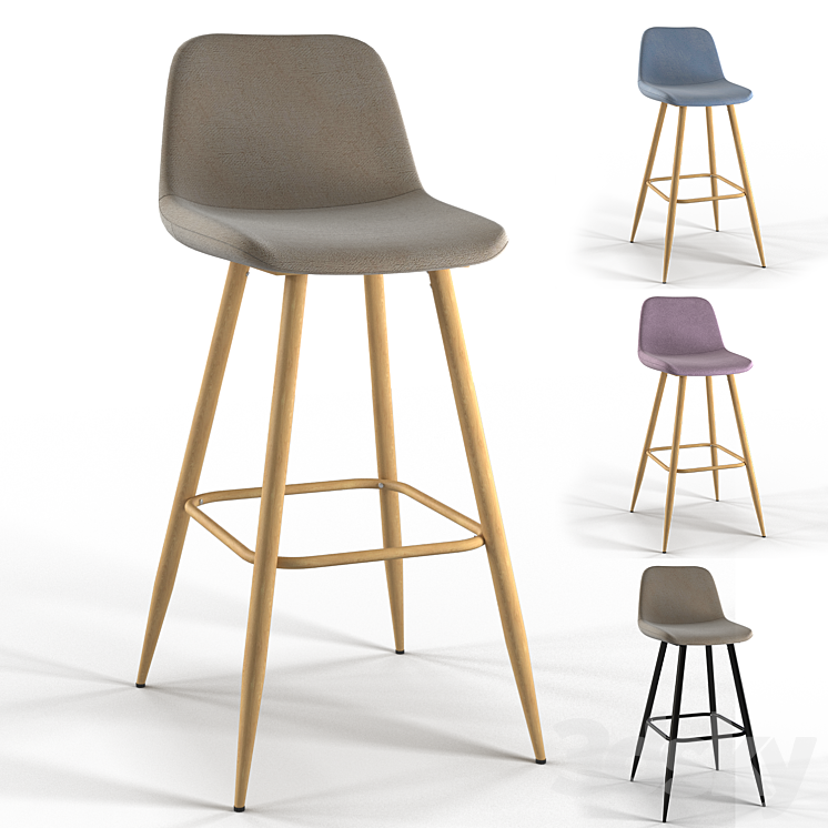 Bar stool Jackson Bar Chair 3D model