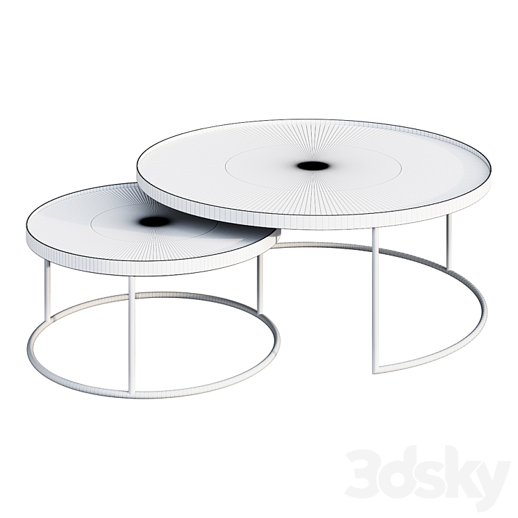 Coffee table ETHNICRAFT ROUND TRAY TABLE SET VAN 2 coffee table 3DS Max Model - thumbnail 2