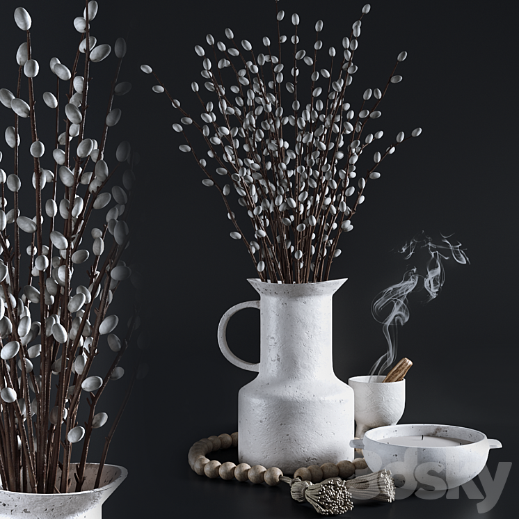 Decorative set with Willow Branches 3DS Max - thumbnail 1