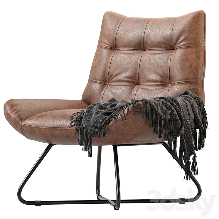 GRADUATE LOUNGE CHAIR OPEN ROAD BROWN LEATHER 3DS Max - thumbnail 1