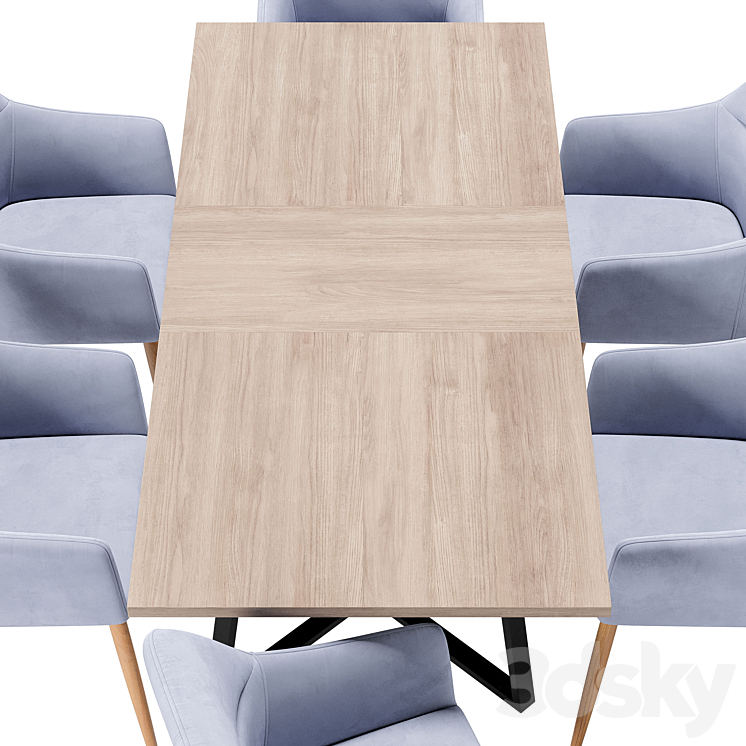 Rome dining chair and Ronaldo table 3D Model