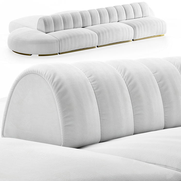 Cassia modular sofa Caffelatte 3DS Max Model - thumbnail 2