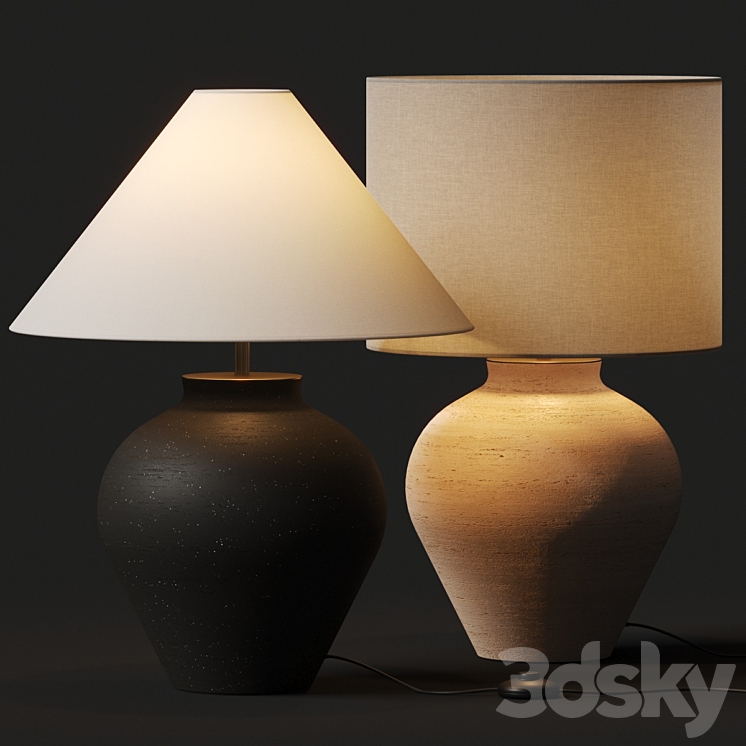 Crate and Barrel Corfu Cream Table Lamp 3DS Max - thumbnail 2