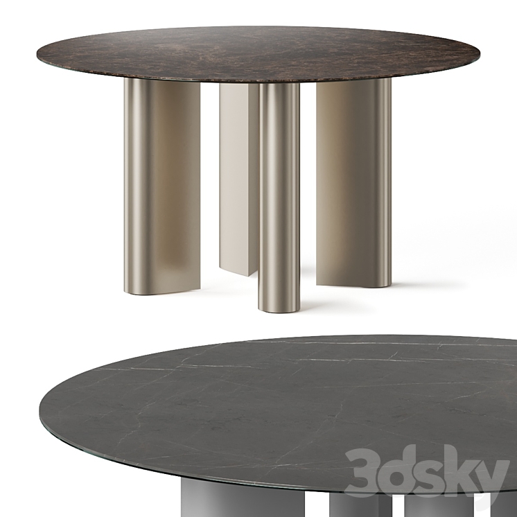 Bonaldo Geometric Round Dining Table 3D Model