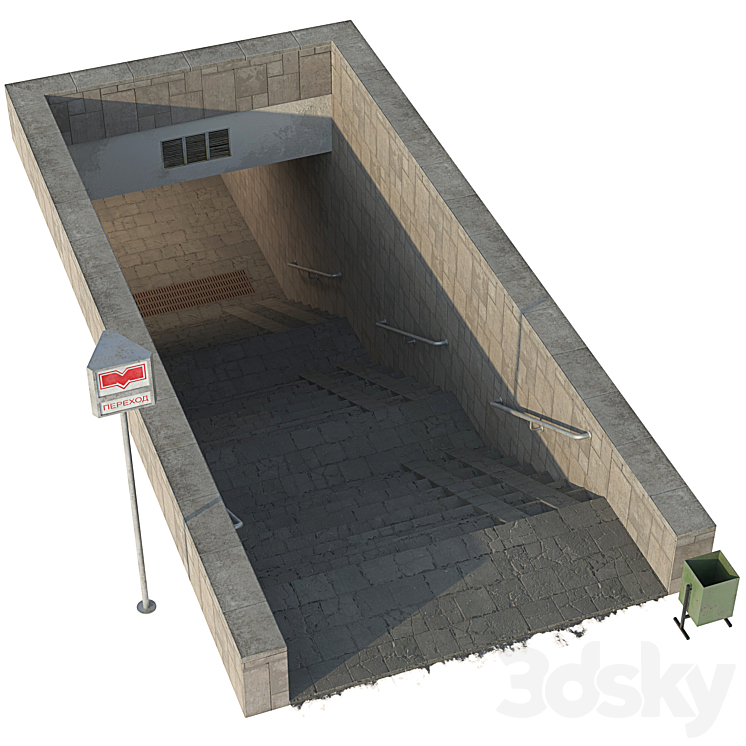 Entrance to the subway / underpass 3D Model