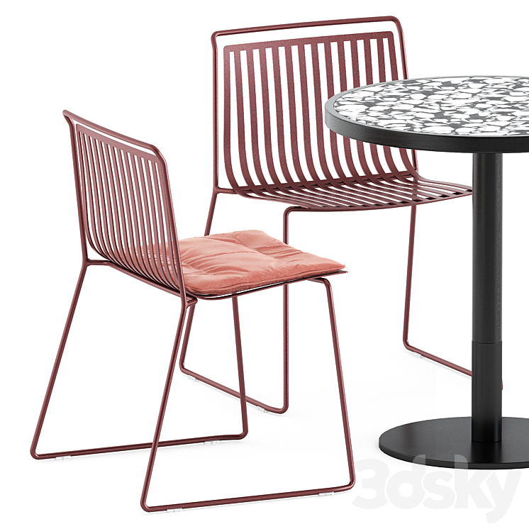 Alo Outdoor chair by ondarreta and Briscola table by miniforms 3D Model Free