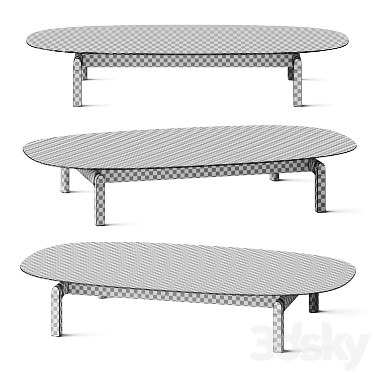 Porada Quay Ovale Coffee Tables 3DS Max - thumbnail 2