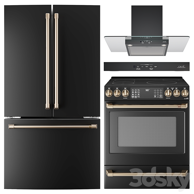 GE Cafe 3 Piece Kitchen Appliances Package 02 Kitchen appliance 3D