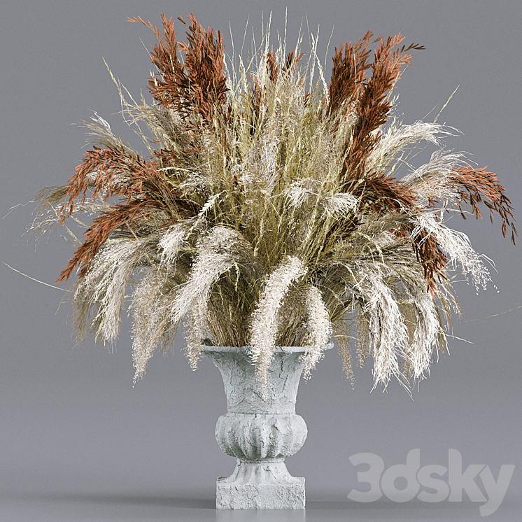 Bouquet Collection 13 – Decorative Dried Branches and Pampas 3DS Max - thumbnail 1