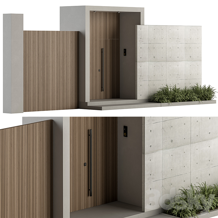 Outdoor Entrance and Fence 05 – Architecture Element 3DS Max - thumbnail 2