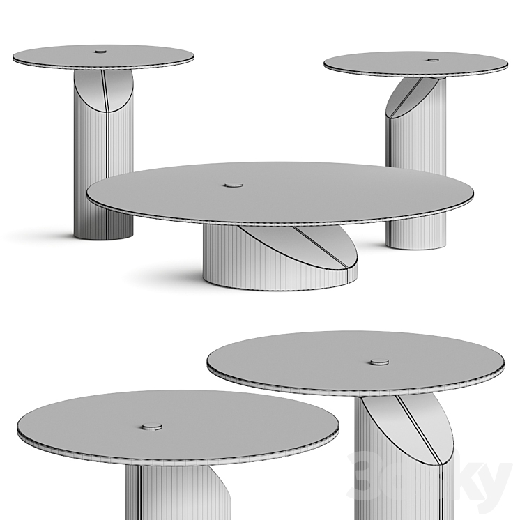Baxter Ziggy Coffee & Side Tables 3DS Max - thumbnail 2
