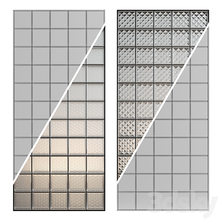 Glass Block Wall 10 3D Model