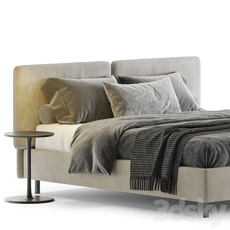 Double bed Twils FRICK ROUND 3DS Max Model - thumbnail 2