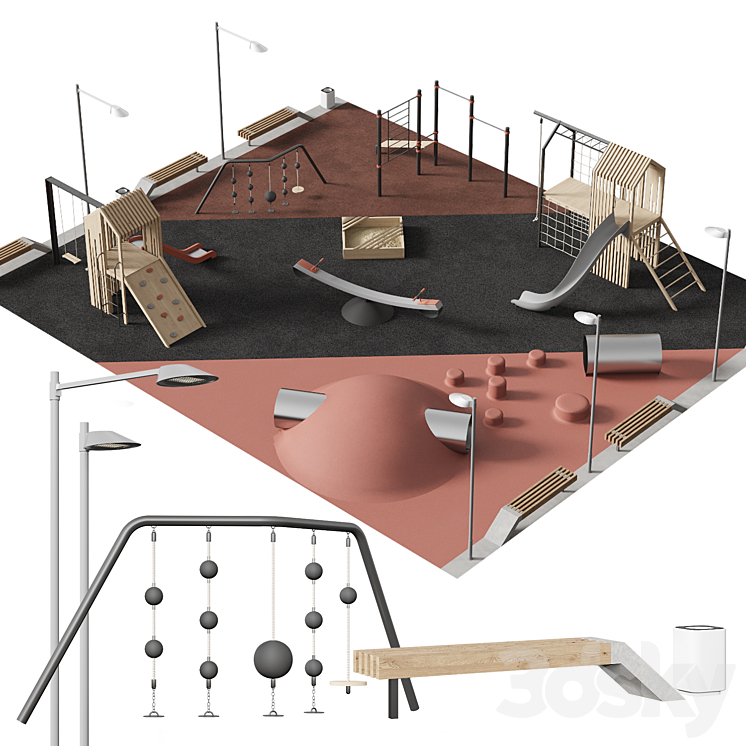 Modern playground 3D Model