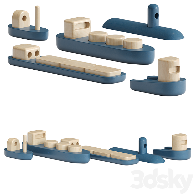 Toys Permafrost Shipping Complete Set 3D Model