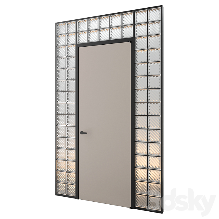 Glass Block Entry 02 3D Model Free