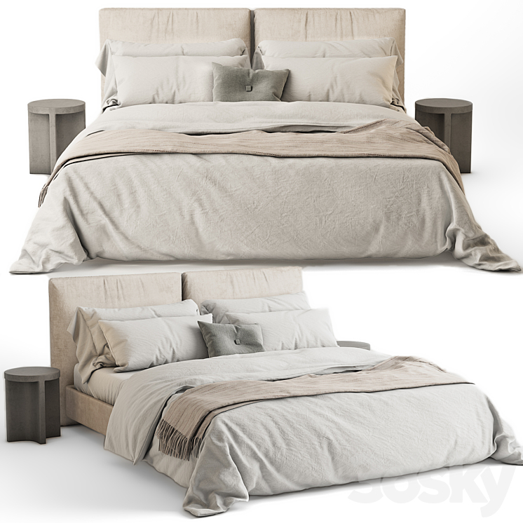 Meridiani Oliver Bed 01 3DS Max Model - thumbnail 1